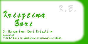 krisztina bori business card